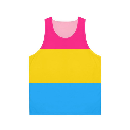 Pansexual pride flag design on a unisex tank top