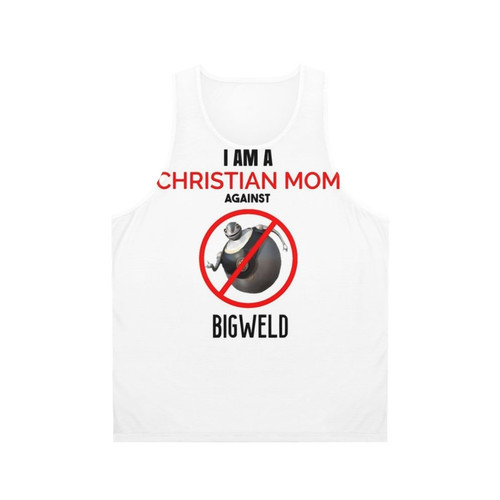 Christian Mom Against Bigweld cursed meme unisex tank top