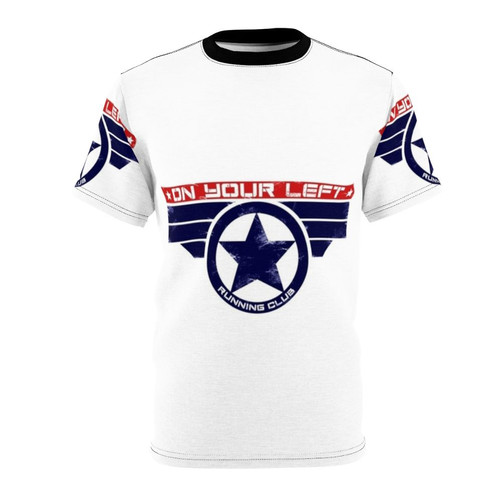 Superhero inspired hybrid running club t-shirt with graphic design