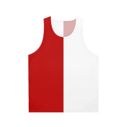 Vibrant Cherry Red and White Bicolor Unisex Tank Top