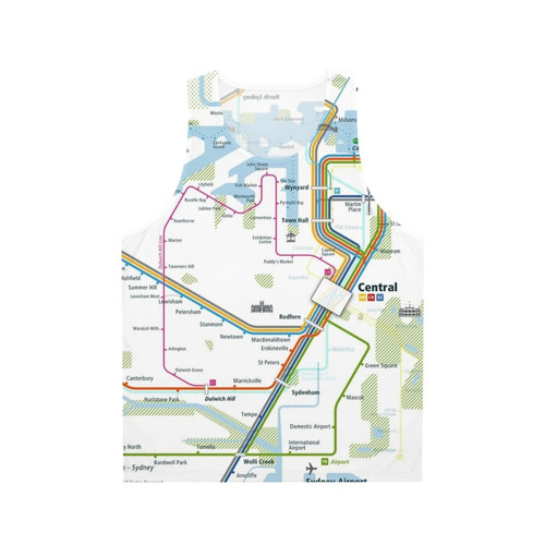 Sydney City Rail Map Square Unisex Tank Top