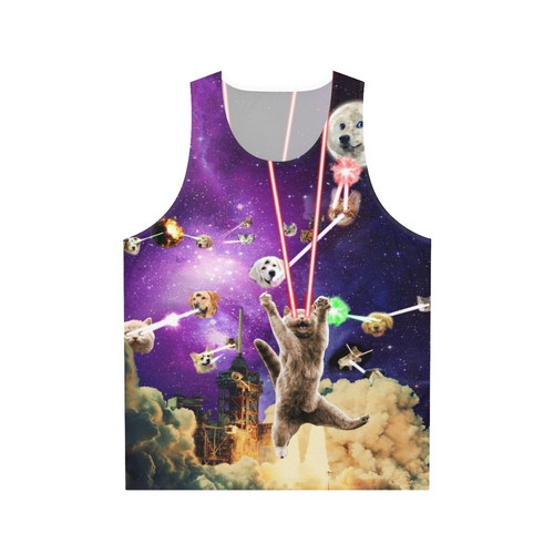 Cats with laser eyes unisex tank top
