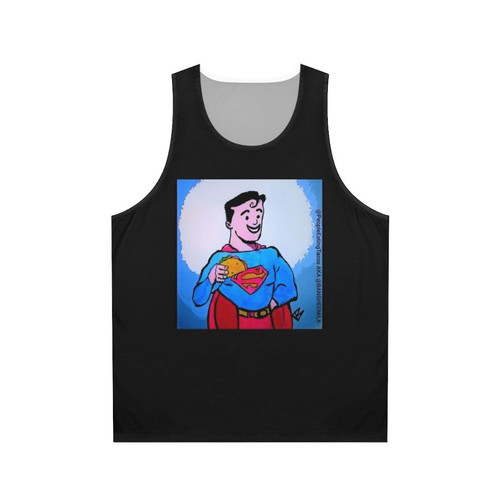 Superhero Eating Tacos Unisex Graphic Tank Top