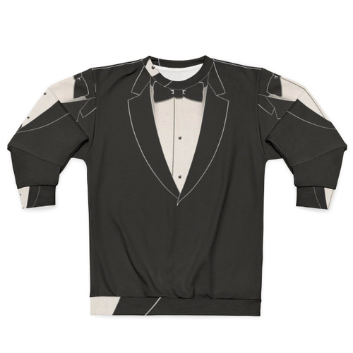 Black and White Tuxedo-Style Sweatshirt