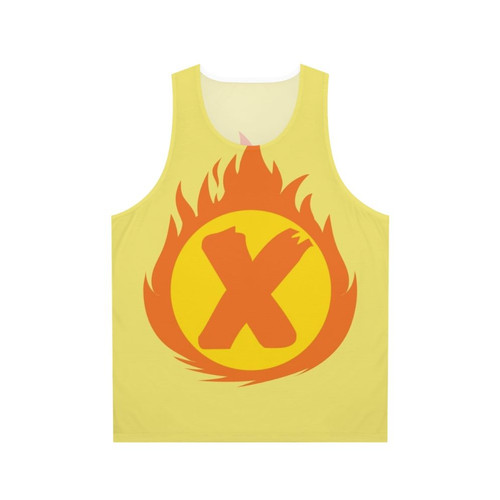 Superhero Letter X Fire Insignia Unisex Tank Top