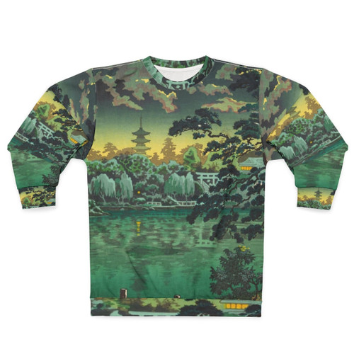Ukiyo-e inspired sweatshirt featuring Tsuchiya Koitsu's Ueno Shinobazu Pond artwork