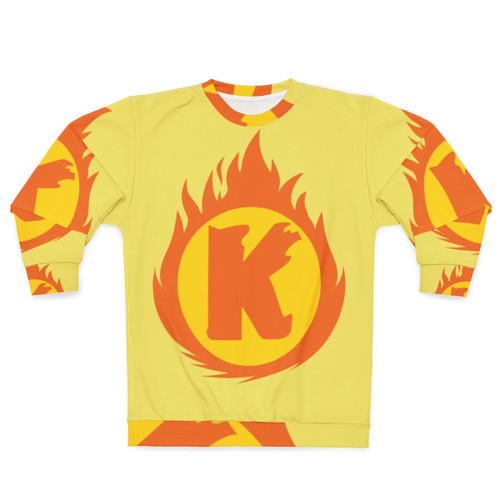 Superhero Letter K Fire Insignia Sweatshirt