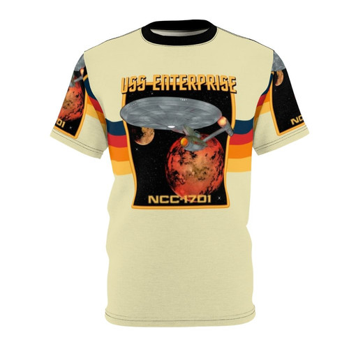 Retro design featuring the USS Enterprise NCC-1701 spaceship from Star Trek
