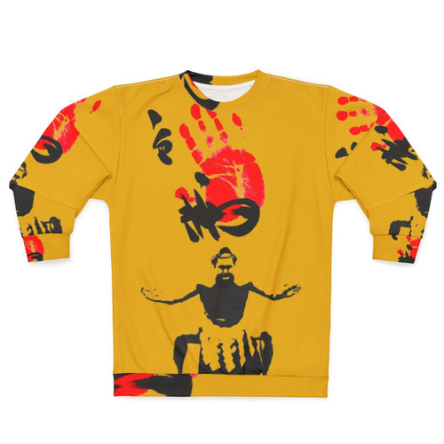 Sumo wrestler yokozuna in black and white vector art on sweatshirt