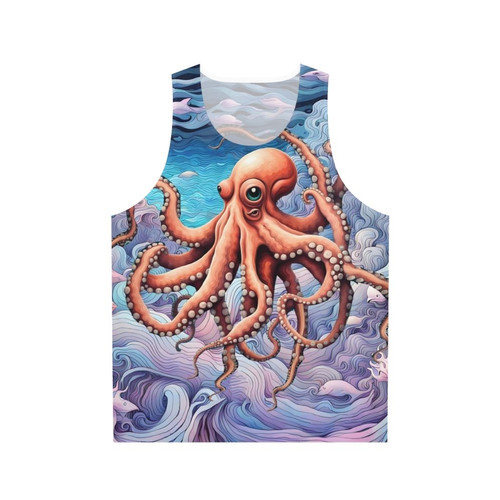 Colourful octopus unisex tank top with abstract nature design