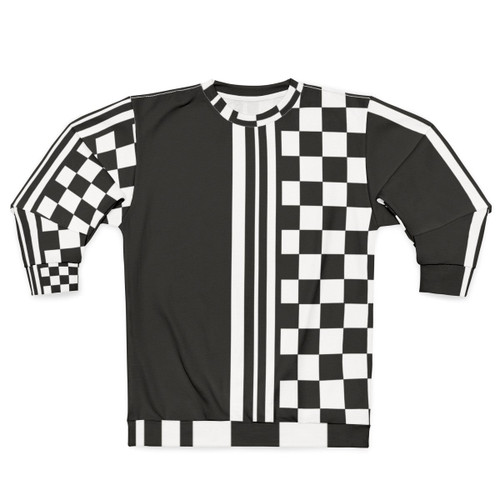 Black and white ska inspired sweatshirt with retro two-tone design