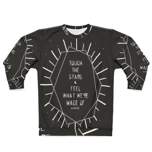 Celestial sweatshirt with stars and cosmic typography