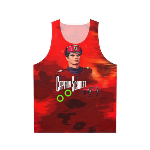 Captain Scarlet retro anime graphic on a unisex tank top