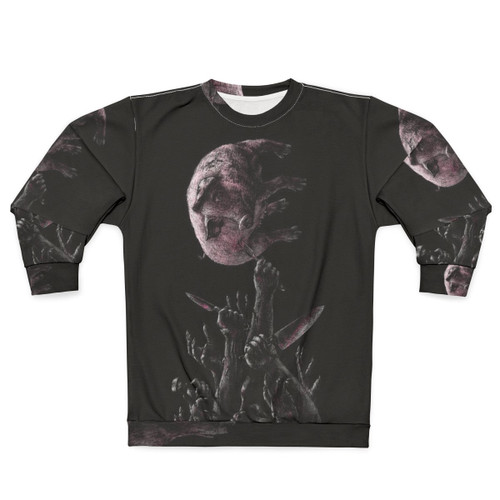 Toninho vegan sweatshirt with cutlery and zombie pig print
