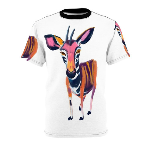 Okapi Animals T-Shirt Design - Showcasing the Unique Zebra-like Deer