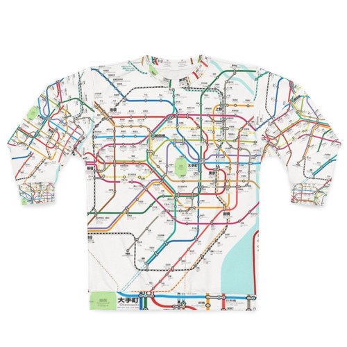 Tokyo metro map japan subway sweatshirt