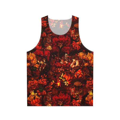 Harvest Haven unisex tank top in fall foliage design