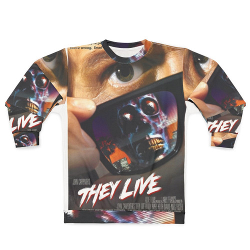 "They Live" sci-fi horror movie themed sweatshirt