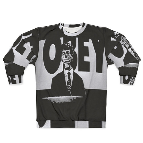 They Live Sci-Fi Sweatshirt with John Carpenter's Iconic Imagery