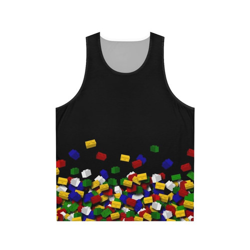 Lego-inspired brick art unisex tank top