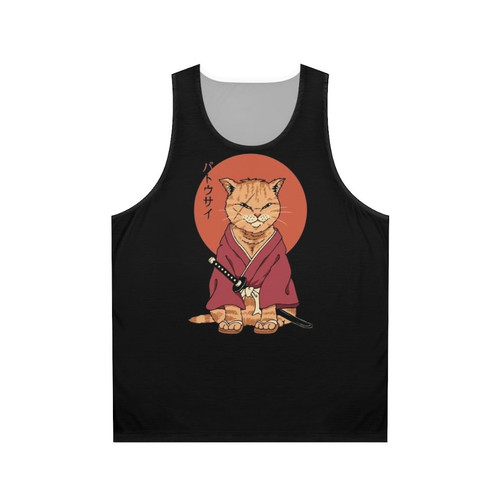 Samurai cat unisex tank top
