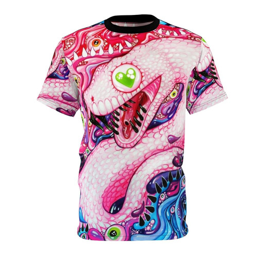 Vibrant Glittersnake Acrylic Painting Design on a High-Quality T-shirt