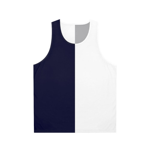 Navy blue and white bicolor unisex tank top