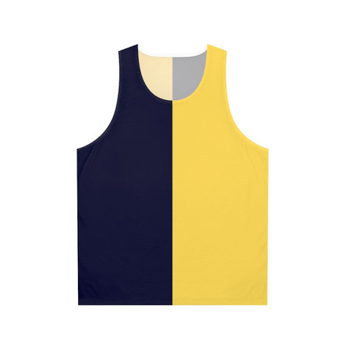 Navy blue and mustard yellow bicolor unisex tank top