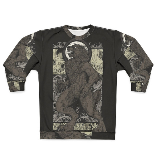 Ritual werewolf sweatshirt with gothic wolf skull design