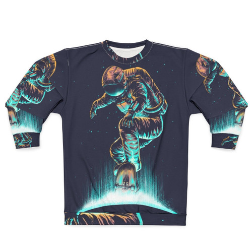 Space Grind Sweatshirt - Futuristic Skater Astronaut Abstract Design