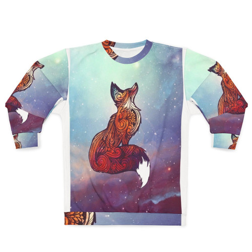 Space fox sweatshirt with nebula and galaxy design