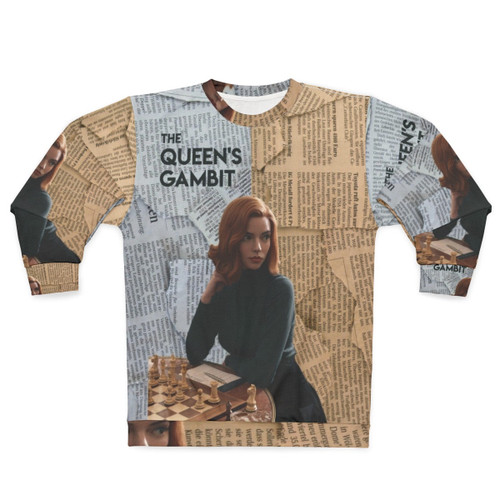"The Queen's Gambit" Sweatshirt featuring the chess board and character Beth Harmon
