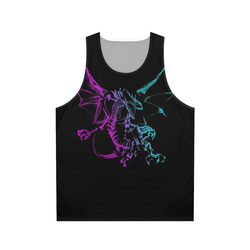 Mythical neon legendary animal design on unisex tank top