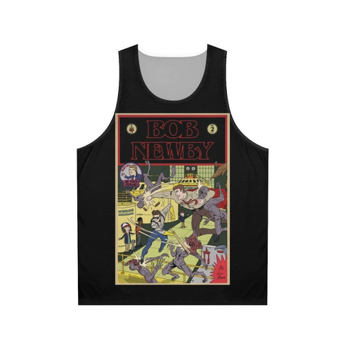 Vintage Stranger Things Bob Newby Superhero Comic Book Cover Tank Top
