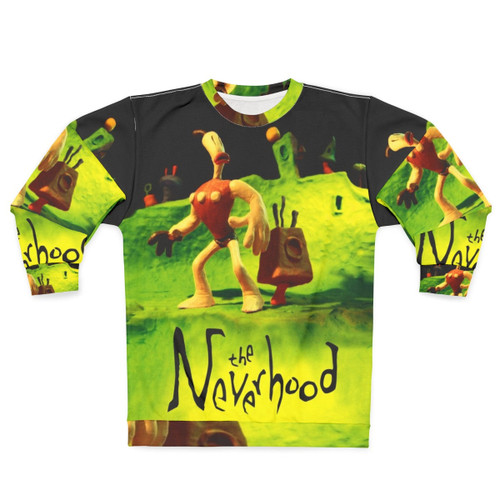 The Neverhood High Contrast Sweatshirt featuring retro gaming design