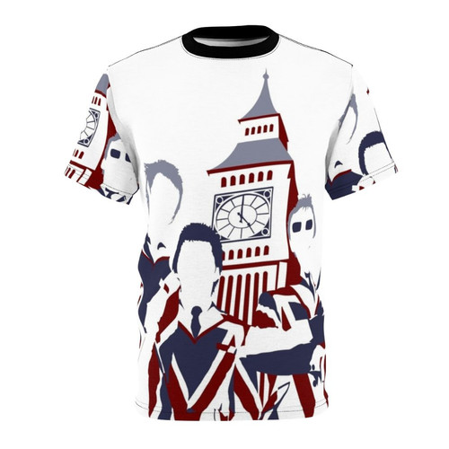 Mod-inspired t-shirt with pop art design, featuring elements associated with The Jam and Paul Weller