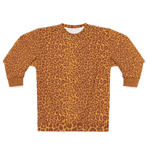 Leopard print sweatshirt in gold ochre and terra cotta colors