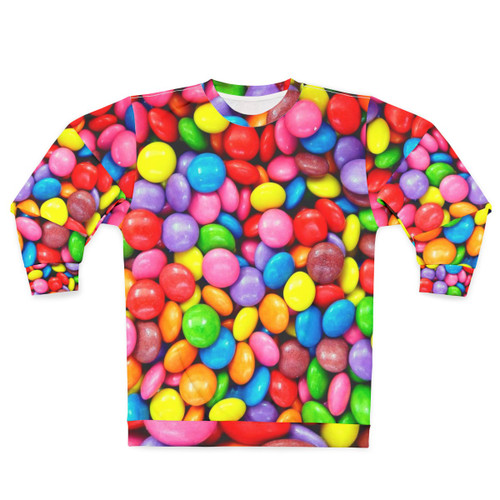 Colorful candy sweatshirt with rainbow design