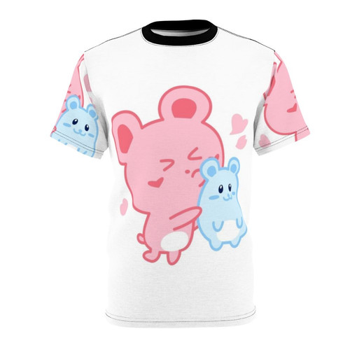 Illustration of two cute, pastel-colored hamsters with hearts