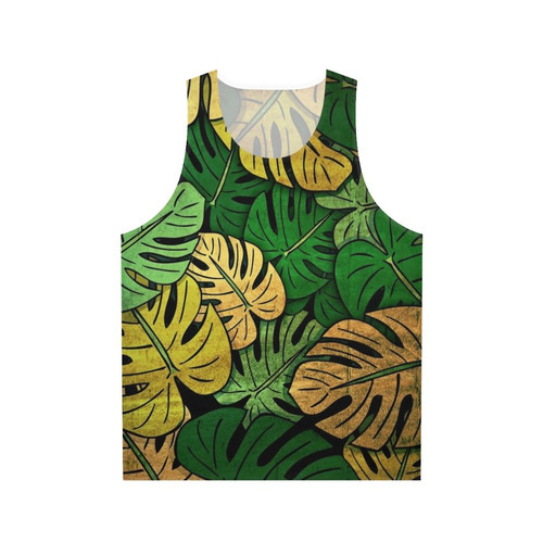 Grunge Monstera Leaves Botanical Unisex Tank Top