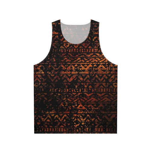Grunge bronze tribal ethnic pattern unisex tank top