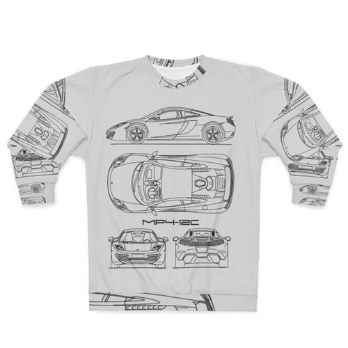 Mclaren MP4 12C blueprint style sweatshirt