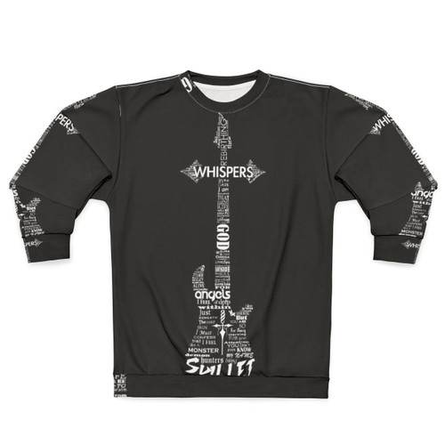 Skillet Christian rock band guitar typography design on black sweatshirt