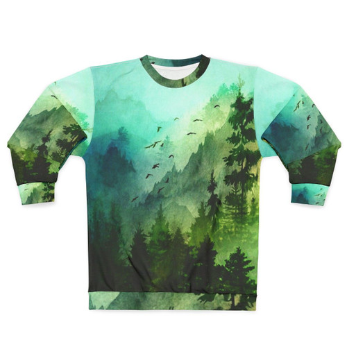 Watercolor mountain landscape sweatshirt