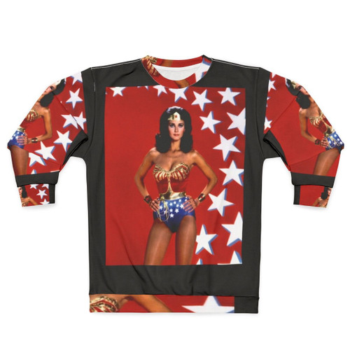 Lynda Carter Sticker Sweatshirt for Retro Movie Fans