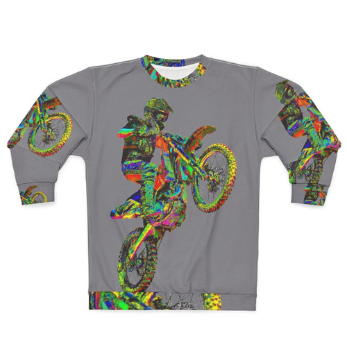 Motocross Sweatshirt with Flower Power Design