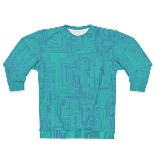 Motherboard Sweatshirt with Computer Hardware Design