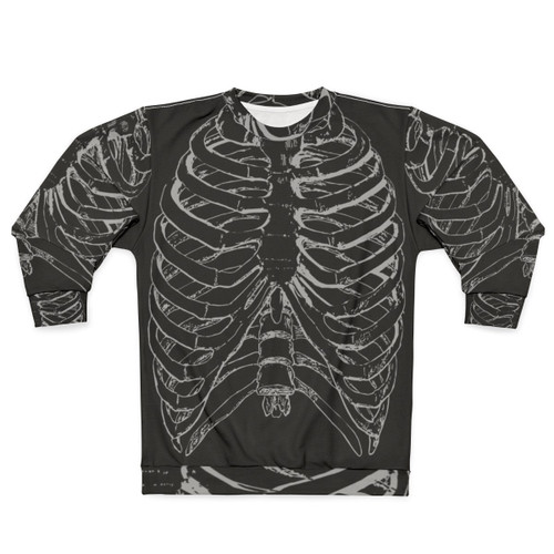 Silver Ribcage Skeleton Sweatshirt