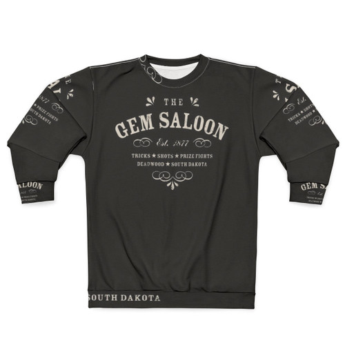 Deadwood The Gem Saloon Vintage Typography Cowboy Sweatshirt