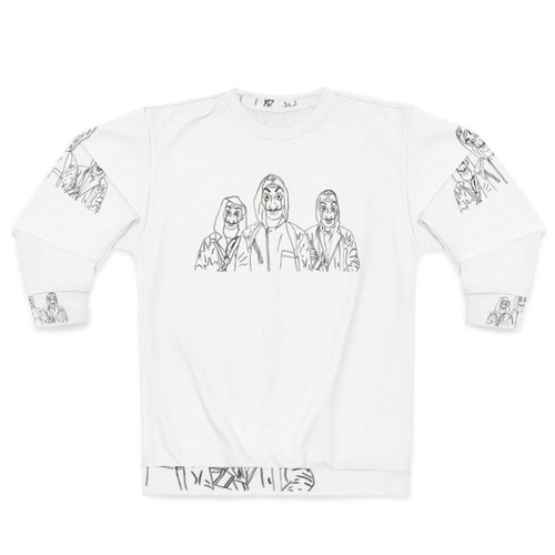 Money Heist Sweatshirt with Red Jumpsuit and Salvador Dali Mask